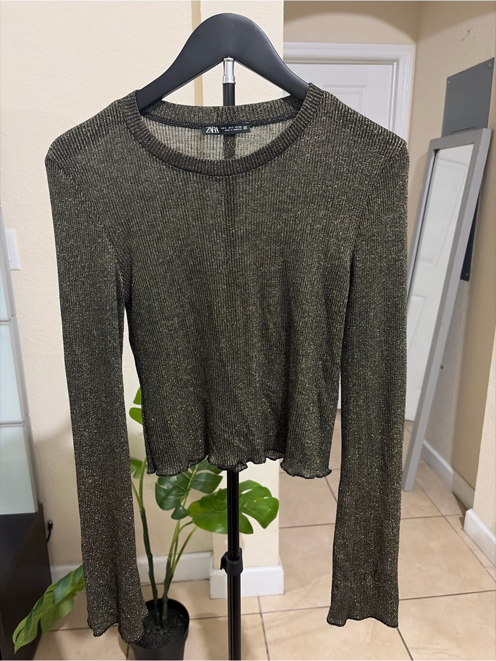 Zara shiny cropped top